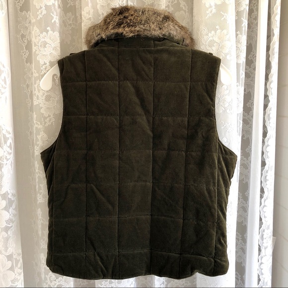 TYLER BOE * NWOT Designer Fine Corduroy Fur Collared Vest - Picture 5 of 7